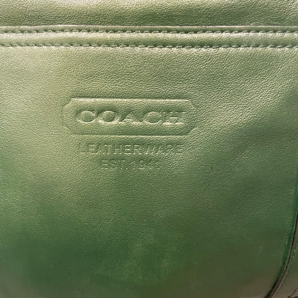 Coach Green Leather Tote Bag - Picture 4 of 9